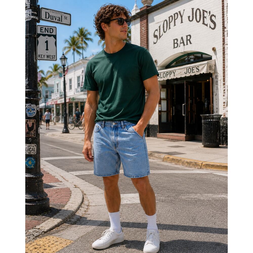 Garage Skater‎ Jorts Womens 9 Jodie Blue New Bermuda Style Denim Shorts NWT - Picture 2 of 11